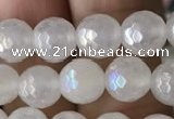 CWH60 15.5 inches 6mm faceted round AB-color white jade beads