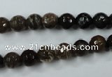 CWJ212 15.5 inches 8mm faceted round wood jasper gemstone beads