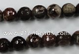 CWJ213 15.5 inches 10mm faceted round wood jasper gemstone beads