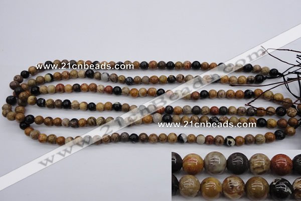 CWJ261 15.5 inches 6mm round wood jasper gemstone beads wholesale