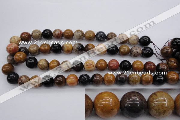 CWJ265 15.5 inches 14mm round wood jasper gemstone beads wholesale