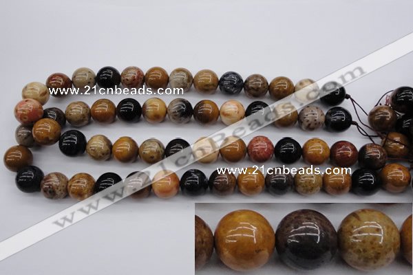 CWJ266 15.5 inches 15mm round wood jasper gemstone beads wholesale