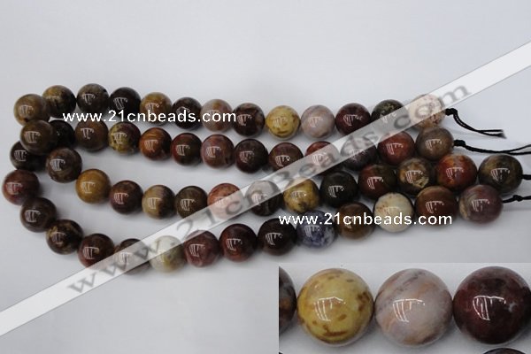 CWJ276 15.5 inches 15mm round wood jasper gemstone beads wholesale