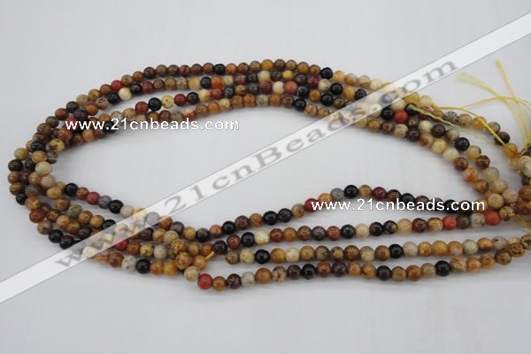 CWJ280 15.5 inches 5mm round wood jasper gemstone beads wholesale