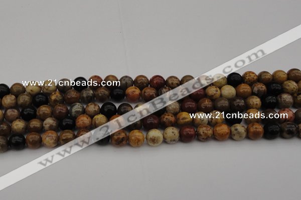 CWJ288 15.5 inches 8mm round wood jasper gemstone beads wholesale