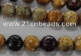 CWJ304 15.5 inches 10mm faceted round wood jasper gemstone beads