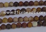 CWJ410 15.5 inches 4mm round matte wood jasper beads wholesale