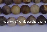 CWJ412 15.5 inches 8mm round matte wood jasper beads wholesale