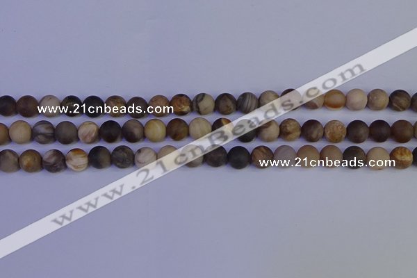 CWJ412 15.5 inches 8mm round matte wood jasper beads wholesale