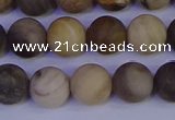 CWJ413 15.5 inches 10mm round matte wood jasper beads wholesale