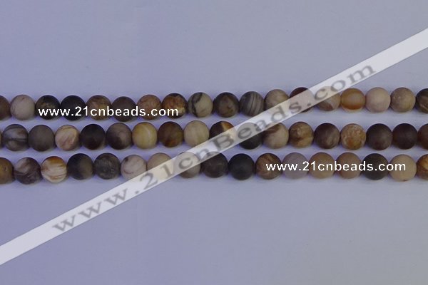 CWJ413 15.5 inches 10mm round matte wood jasper beads wholesale