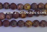 CWJ420 15.5 inches 4mm round matte wood eye jasper beads