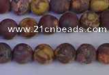 CWJ421 15.5 inches 6mm round matte wood eye jasper beads