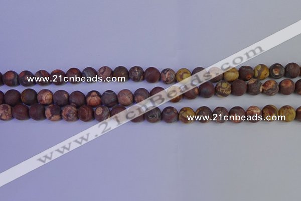 CWJ422 15.5 inches 8mm round matte wood eye jasper beads