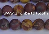 CWJ423 15.5 inches 10mm round matte wood eye jasper beads