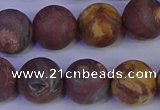 CWJ425 15.5 inches 14mm round matte wood eye jasper beads