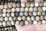 CWJ442 15.5 inches 8mm round matte wood jasper beads wholesale