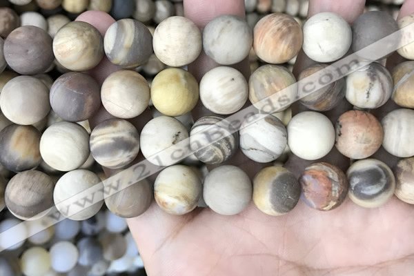 CWJ444 15.5 inches 12mm round matte wood jasper beads wholesale