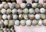 CWJ455 15.5 inches 14mm faceted round wood jasper beads wholesale