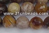 CWJ479 15.5 inches 12mm faceted round wood jasper gemstone beads