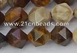 CWJ486 15.5 inches 12mm faceted nuggets wood jasper beads