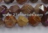 CWJ493 15.5 inches 12mm faceted nuggets wood jasper beads