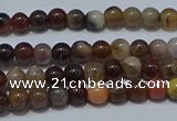 CWJ500 15.5 inches 4mm round Xinjiang wood jasper beads wholesale