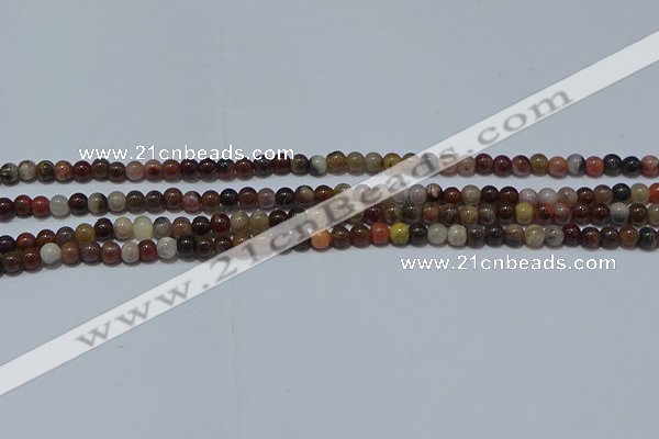 CWJ500 15.5 inches 4mm round Xinjiang wood jasper beads wholesale
