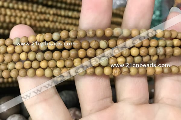 CWJ510 15.5 inches 4mm round wooden jasper beads wholesale