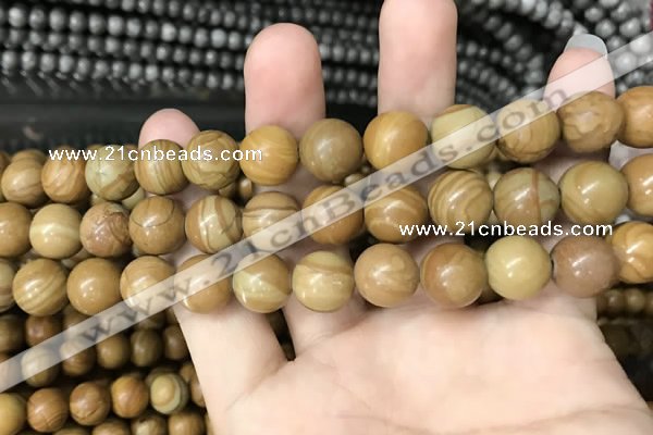 CWJ514 15.5 inches 12mm round wooden jasper beads wholesale