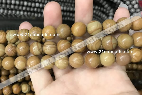 CWJ515 15.5 inches 14mm round wooden jasper beads wholesale