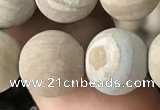 CWJ524 15.5 inches 12mm round matte wooden jasper beads wholesale