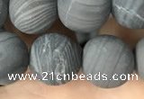 CWJ560 15.5 inches 12mm round matte coffee wood jasper beads wholesale