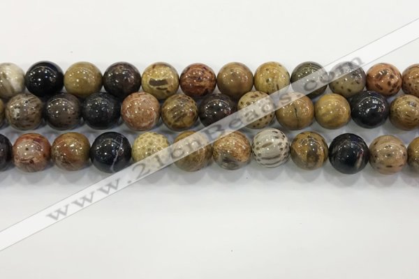 CWJ584 15.5 inches 12mm round wooden jasper beads wholesale