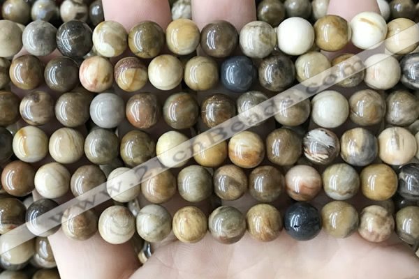 CWJ592 15.5 inches 8mm round wood jasper beads wholesale