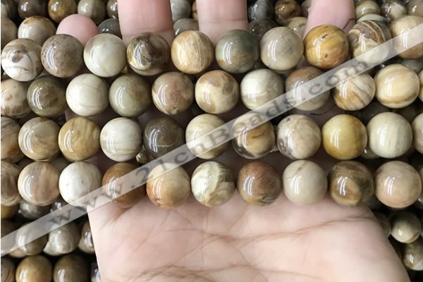 CWJ594 15.5 inches 12mm round wood jasper beads wholesale