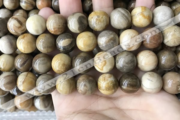 CWJ595 15.5 inches 14mm round wood jasper beads wholesale