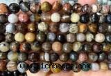 CWJ629 15 inches 8mm faceted round wooden jasper beads wholesale