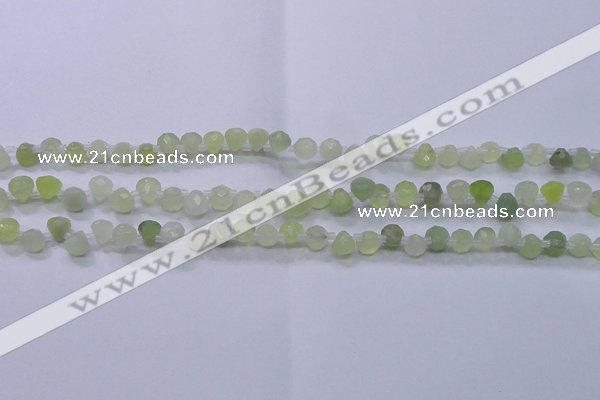 CXJ215 Top drilled 7*7mm faceted teardrop New jade beads