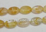 CYC01 15.5 inches 10*14mm oval yellow crystal quartz beads