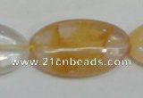 CYC04 15.5 inches 20*35mm oval yellow crystal quartz beads