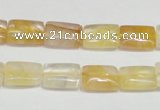 CYC08 15.5 inches 10*14mm rectangle yellow crystal quartz beads