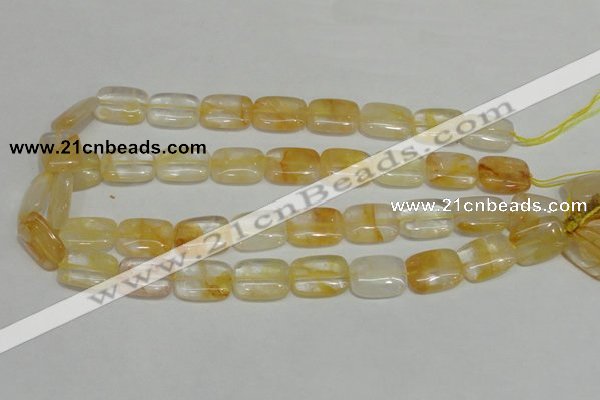 CYC09 15.5 inches 15*20mm rectangle yellow crystal quartz beads