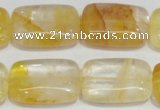 CYC10 15.5 inches 18*25mm rectangle yellow crystal quartz beads