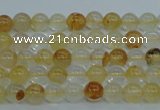 CYC101 15.5 inches 6mm round yellow crystal quartz beads