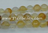 CYC102 15.5 inches 8mm round yellow crystal quartz beads