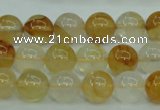 CYC103 15.5 inches 10mm round yellow crystal quartz beads