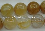 CYC106 15.5 inches 16mm round yellow crystal quartz beads