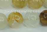 CYC107 15.5 inches 18mm round yellow crystal quartz beads