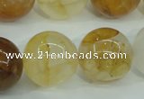 CYC108 15.5 inches 20mm round yellow crystal quartz beads